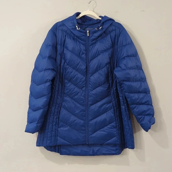 Susan Graver Down Puffer Jacket Blue‎ size 1X Packable - Picture 1 of 11